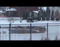 Golf cart pulls two kids on sleds 