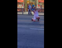 Collab IITW - Man tank top with puppet on street