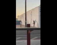 Black shorts girl angel wings parking lot 