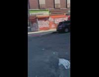 Guy breaks a mobility cane on the stop sign at intersection