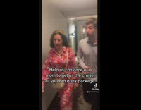 Guy trying to convince mom for drink package 