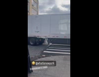 16 wheeler truck causes traffic on the street 