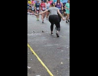 Rat joins on marathon at street day NYC 