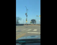 Man sit control box highway photo shoot