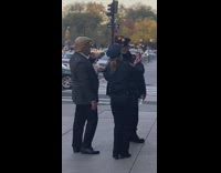 Cops take selfie with trump costume guy 