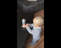 Collab Kale Salad IG - Baby puts hand sanitizer on hands