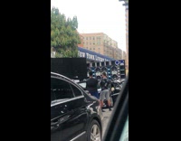 large sound system outside in street