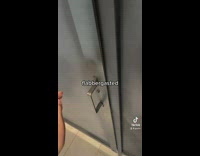 Metal bathroom doors close together loud noise