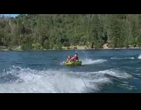 2 ladies get ejected off speedboat raft slomo 