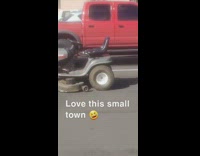 Most awesome vehicle lawn mower red truck