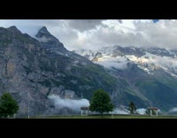 Fog Envelops  Mountain Range in Morning Timelapse