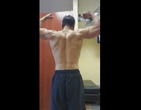 Black face mask guy takes shirt off 