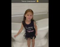 Little girl dances around and mispronounces horror