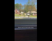 Girl red shirt dog run action shots