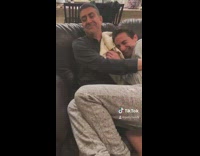 Dad and son remake baby photo