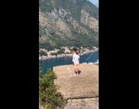 Collab IITW - Woman dress poses on rock structure roof Part 1