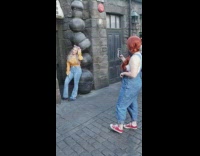 Girl picture Disneyland cauldrons 