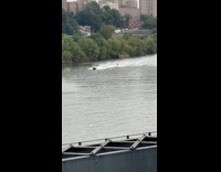 Man wakeboarding at harlem river 