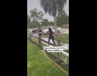 Black Ladies Chases and Runs Toward White Lady