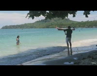 Collab IITW - Lady in Blue One Piece Poses in Water for Photos 