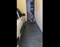 Collab PLC - Guy sits rides skateboard pug puppy dog