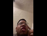 Guy reacts to someone spitting boba out 