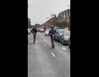 Man waves and fell out on scooter