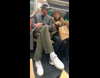 Zendaya and Jacob Elordi on subway