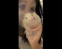 Collab KaleSaladIG - Girl and hamster funny face stretch filter