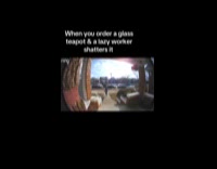 Woman throws parcel in front of house