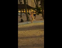 Collab IITW - Lady in Bikini Dances on Beach Walkway