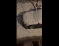 Penis drawing on car covered in snow