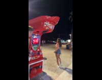 Woman takes revenge on boxing arcade machine for friend 