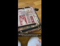 Girl packs suitcase neighbors complain about singing 