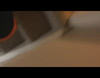 Fat white orange cat meow stairs lay