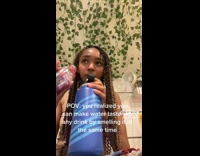 Collab ClipsIG - Lady Drinks Water while she Smells Beverage