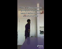 African parent gives goodbye speech before leaving