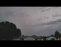 Guy films stormy night sky during Oklahoma tornado watch