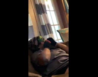 Grey shirt mom green eye costume mask 