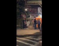 Collab WINY - Dj plays music on the sidewalk