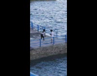 Girl black leggings squat workout video port