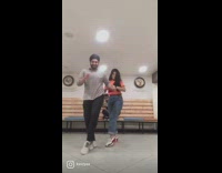 Guy and girl film tiktok dance together 