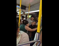 Ladies hair pulling fight on bus ride