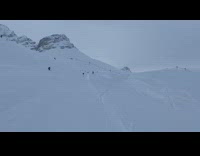 Guy on skis does double backflip mountain 