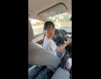 Man shows leg room when short friend drives 