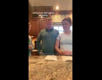 Sisters does cookie challenge with dad 