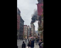 Fire on the rooftop building in SoHo