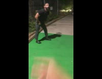 Guy kicks pint of ice cream 