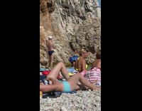 Woman old bikini cardboard You Should Be Here