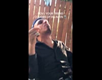 Man coughs out phlegm
